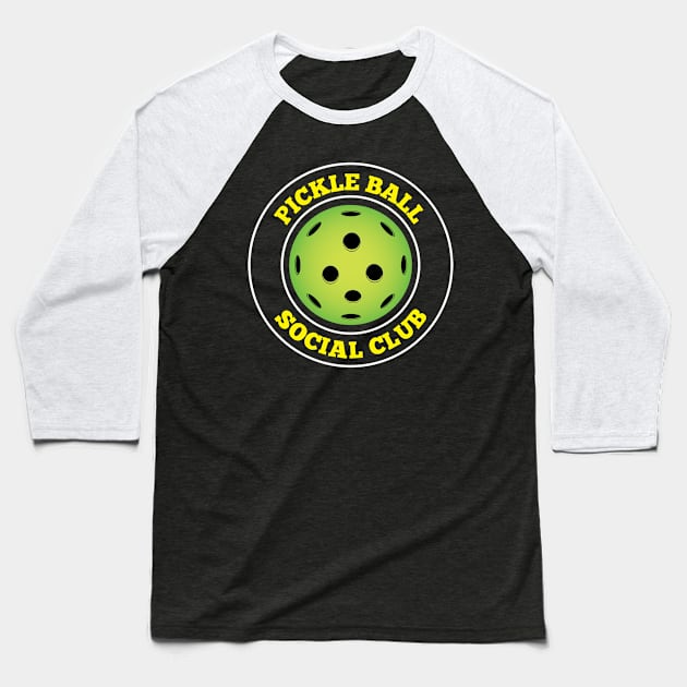 Pickleball Social Club Vintage Pickleballs and Pickle Ball Baseball T-Shirt by Riffize